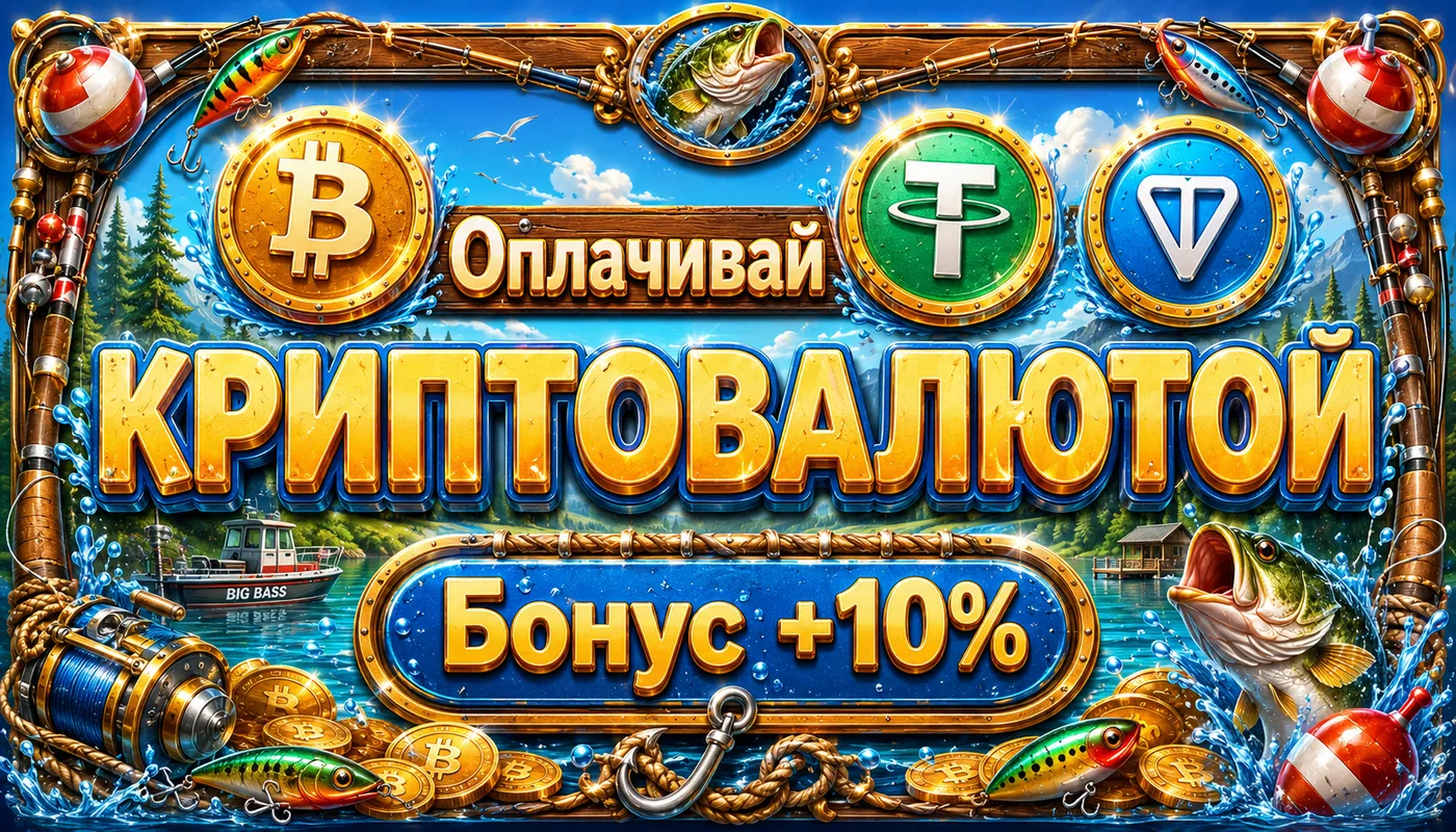 Пополнение криптовалютой — бонус +10% для игры в Биг Басс Бонанза